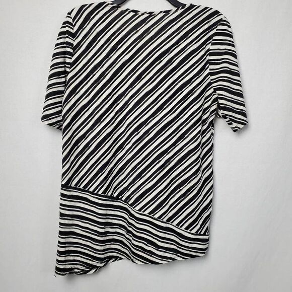 Christopher & Banks Large Black/White Stripe Top - Picture 3 of 6